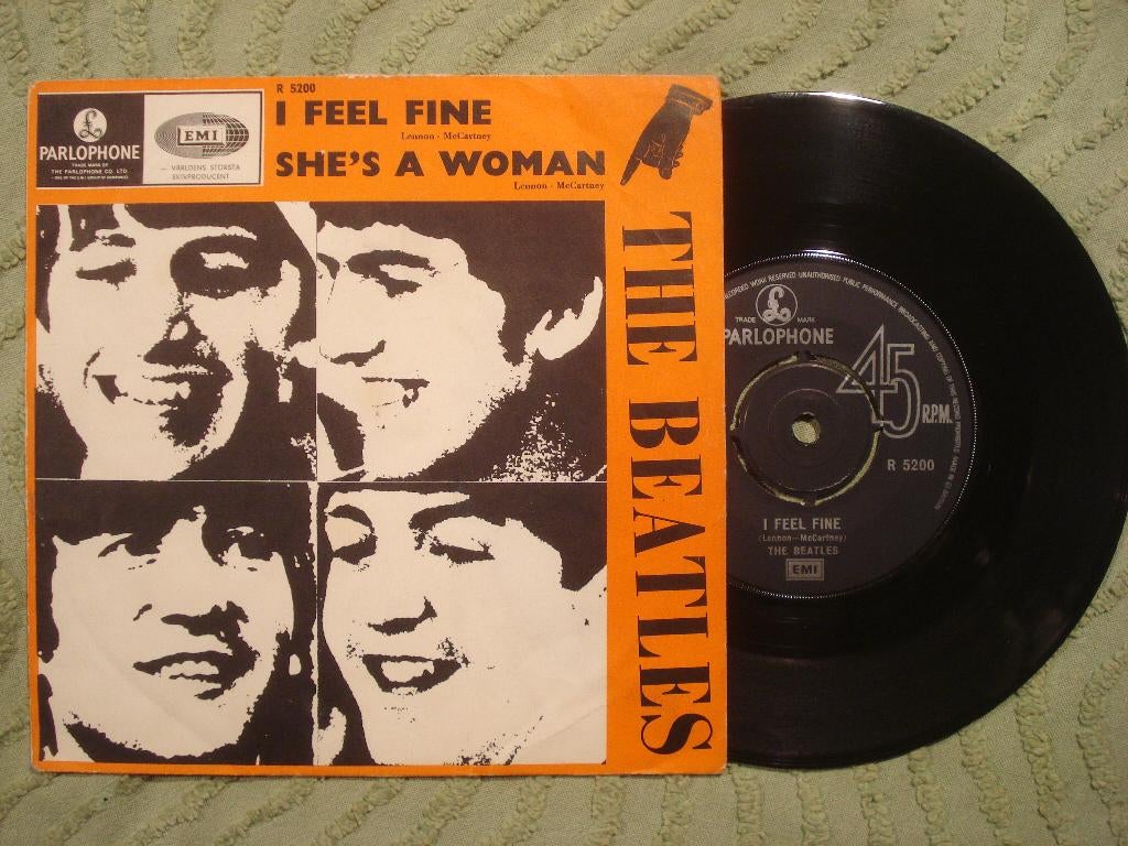 The Beatles 7" Vinyl Single: ‘I feel fine’ (UK), Cd's en Dvd's, Vinyl Singles, 7 inch, Single, Ophalen of Verzenden, Zo goed als nieuw