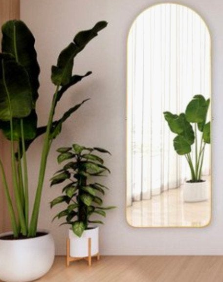 Passpiegel Goud (160x50 cm) – Toog / Boog  Renewa Gallery, Huis en Inrichting, Ophalen, Nieuw, Overige vormen, 150 tot 200 cm