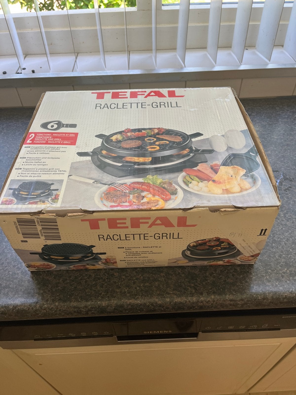 Tefal Gourmet Grill / Raclette met 6 pannetjes, Ophalen, Gebruikt, 4 t/m 7 personen