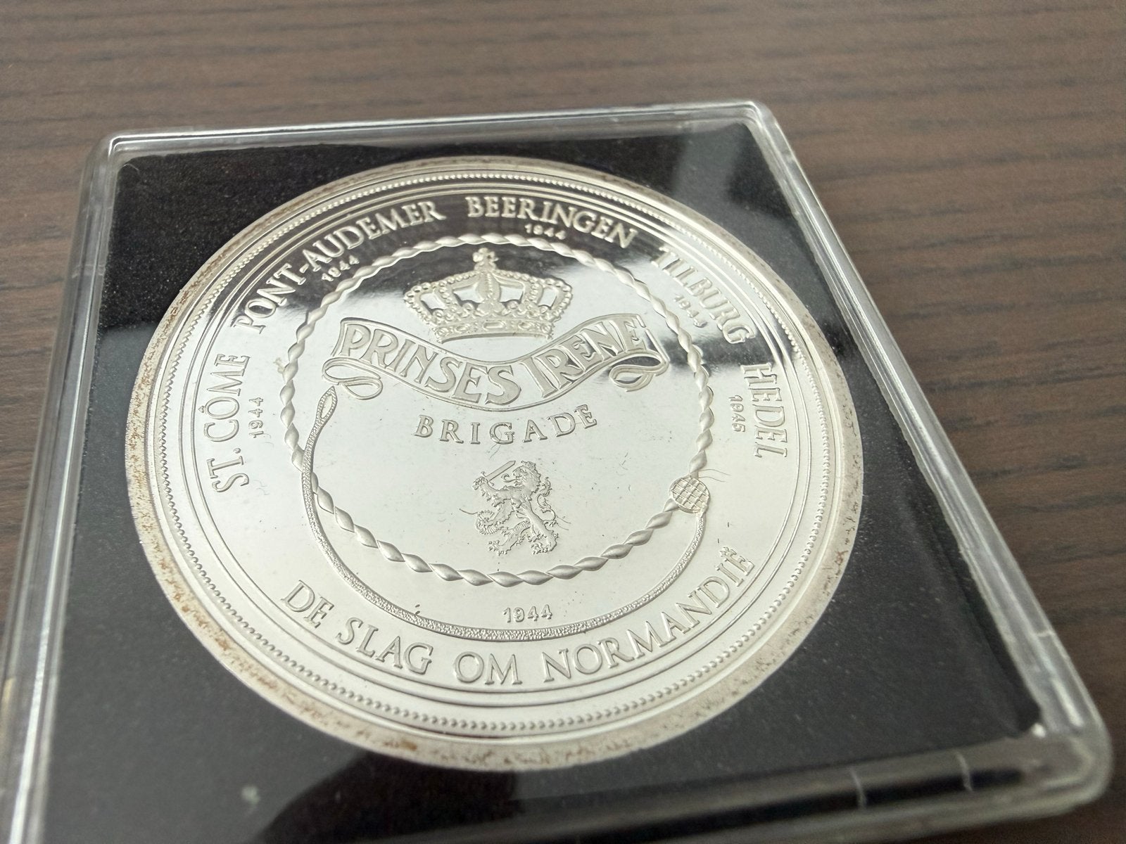 Verzilverde herdenkingsmunt Prinses Irene Brigade 40 mm, Zilver, Koningin Wilhelmina, Losse munt, Overige waardes