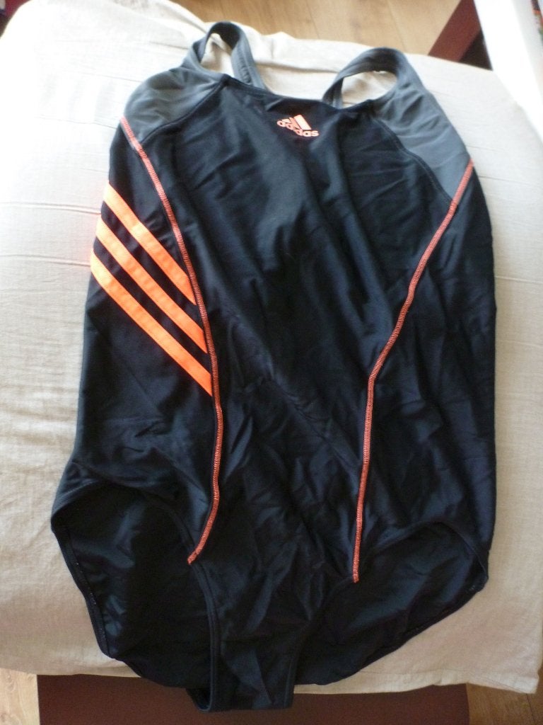 BADPAK adidas zwart oranje 42 -GRATIS zend, Verzenden, Zo goed als nieuw, Zwart, Badpak