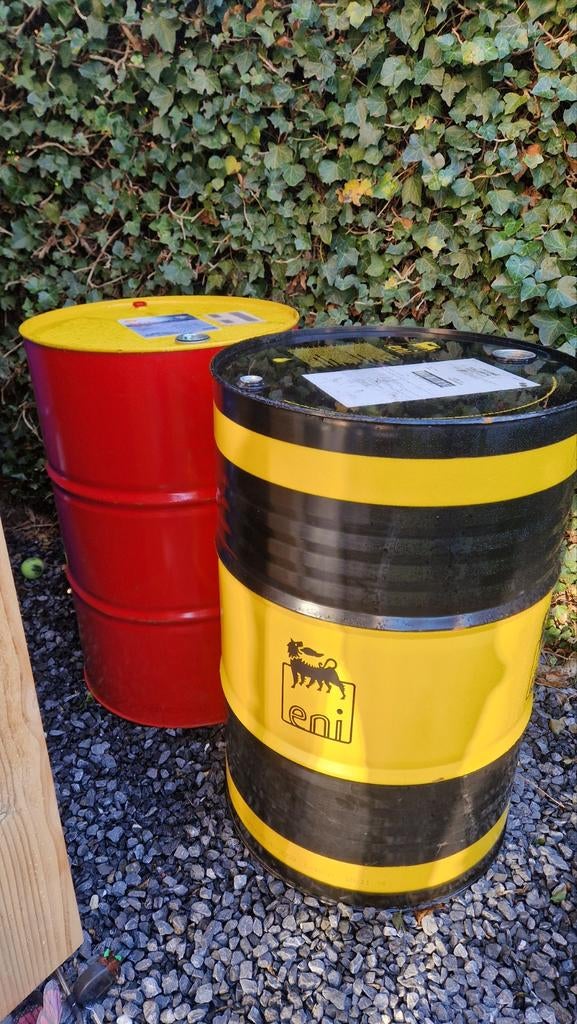 Vuurton stookton Oliedrum vuurkorf  200 liter open /dicht, Tuin en Terras, Vuurkorven, Zo goed als nieuw, Vuurton, Ophalen