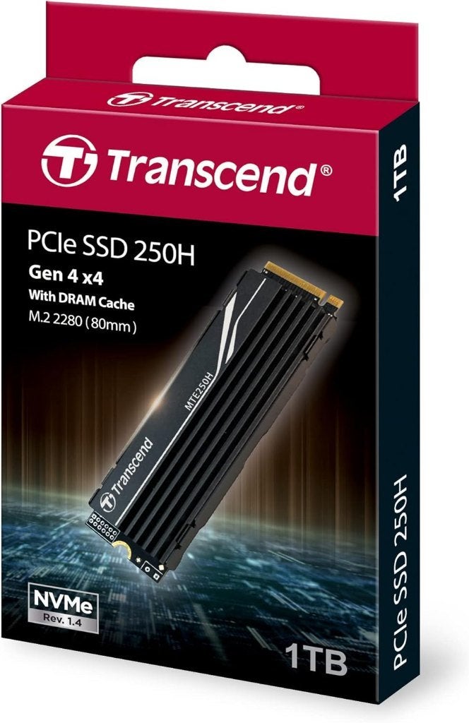 Transcend PCIe SSD 250H, TS1TMTE250H 1TB M.2 SSD + Heatsink, Computers en Software, Intern, SSD, Nieuw, Ophalen of Verzenden