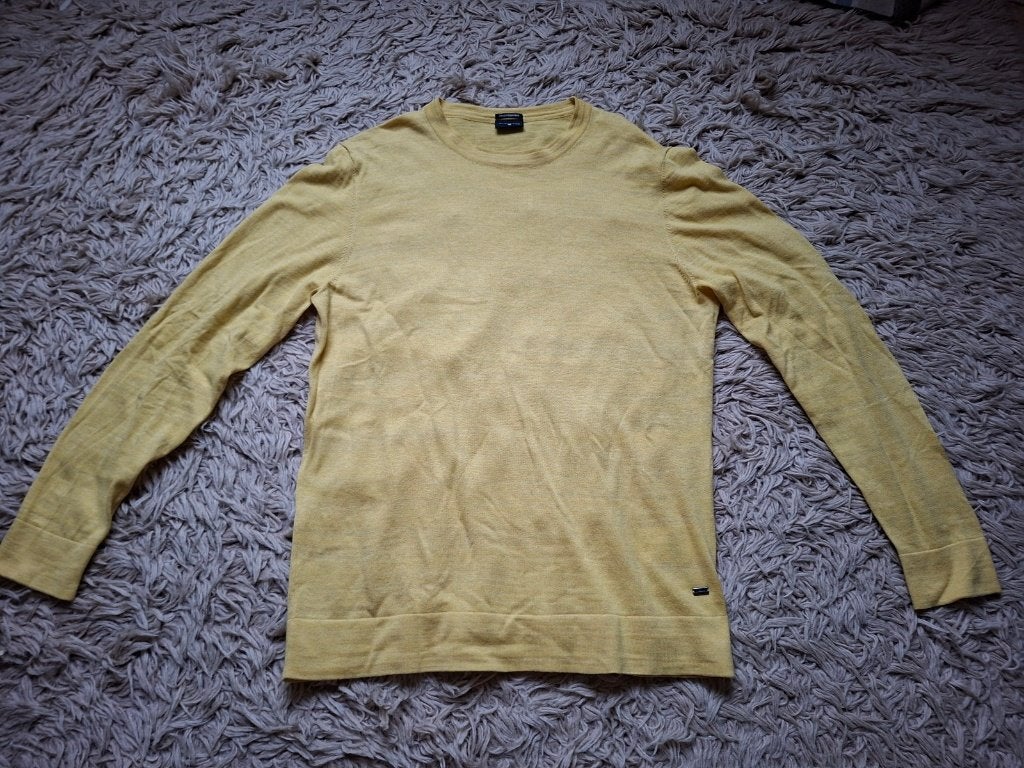Zgan. 100% katoen trui/sweater van Strellson. Mt L, Maat 52/54 (L), Strellson, Geel, Ophalen of Verzenden