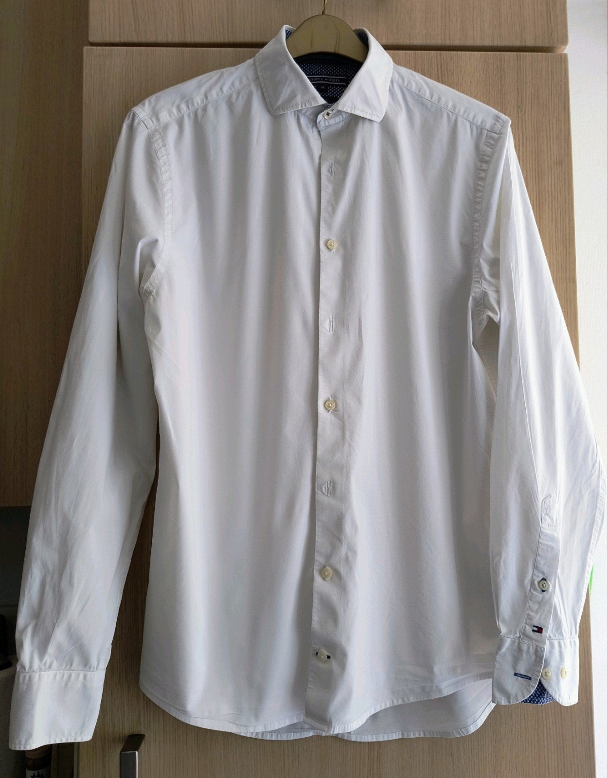 Tommy Hilfiger overhemd Medium stretch, Wit, Tommy Hilfiger, Zo goed als nieuw, Halswijdte 39/40 (M)