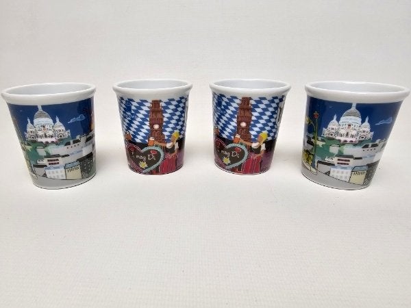 # 4 espressokopjes uit de Belle Tasse collectie van Pylones, Gebruikt, Overige stijlen, Aardewerk, Mok