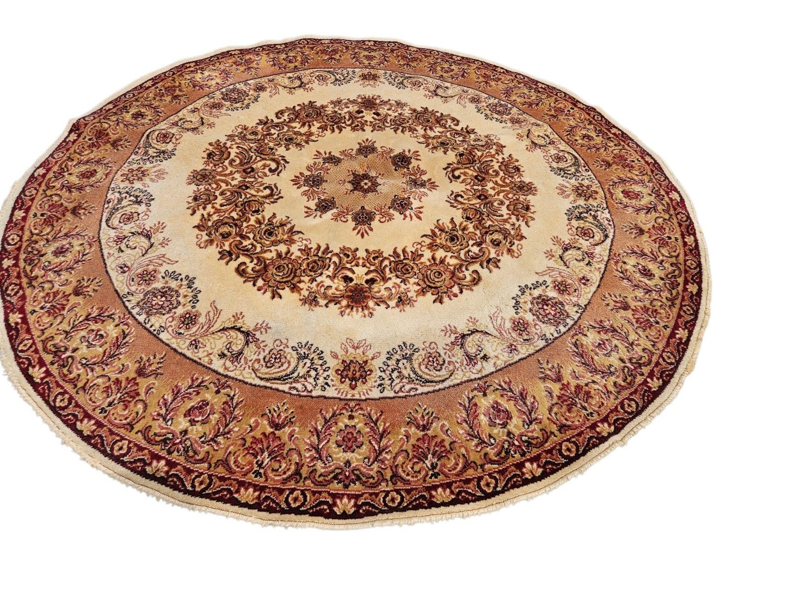 Prachtig rond vintage tapijt 200 cm ** UITVERKOOP **, Ophalen of Verzenden, Gebruikt, Rond