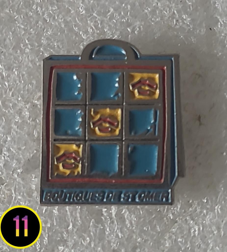 Vintage Pin 'Boutique Stomerij' - Uniek Verzamelobject, Verzamelen, Speldjes, Pins en Buttons, Verzenden, Gebruikt, Overige onderwerpen