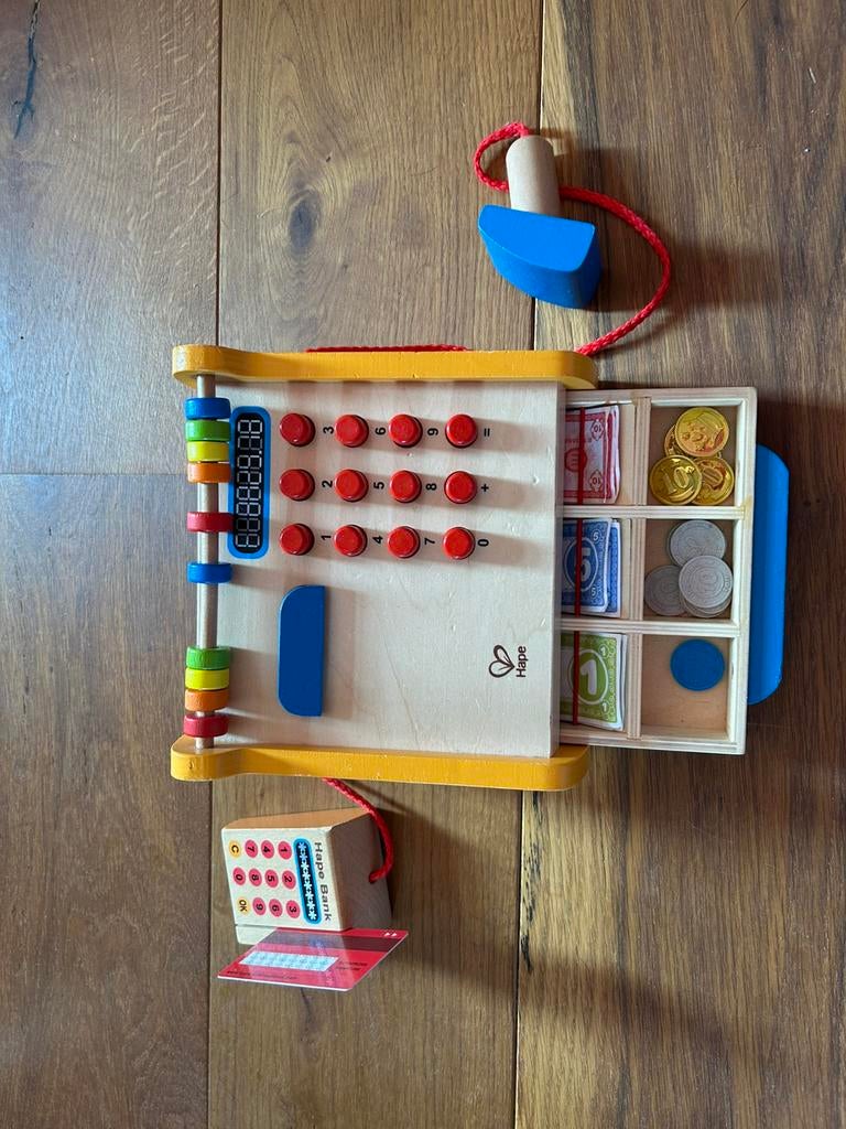 Houten Hape speelgoed kassa, Ophalen, Zo goed als nieuw