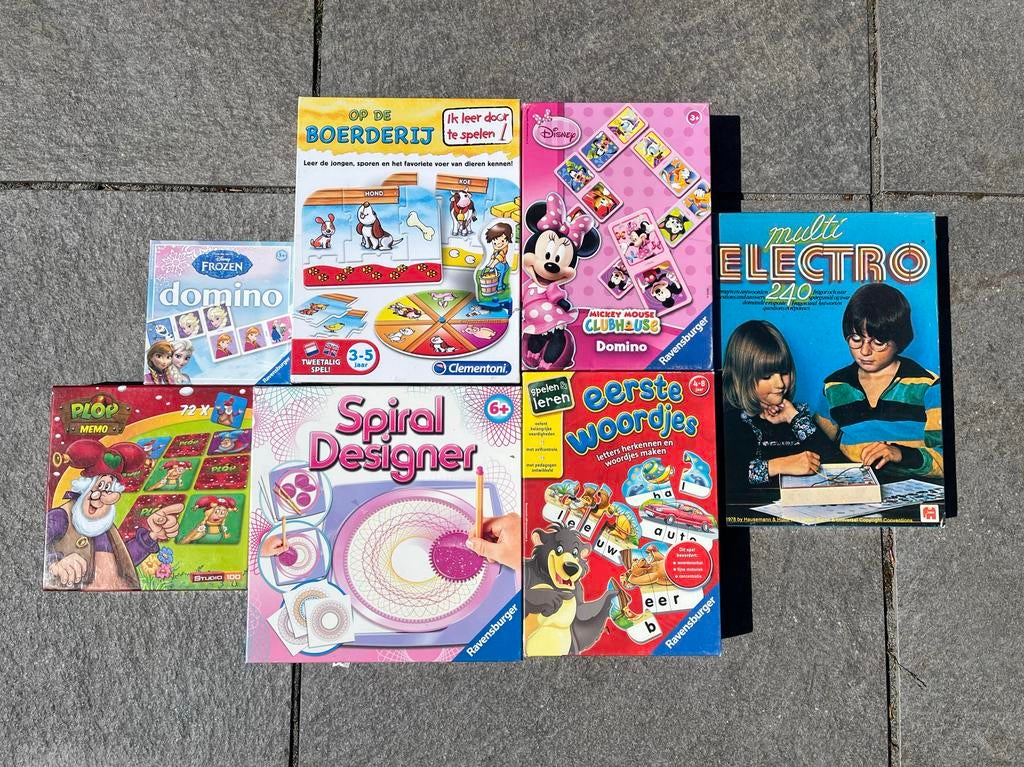 Diverse Kinderspellen: Ravensburger, Studio 100, Clementoni, Een of twee spelers, Ophalen, Gebruikt