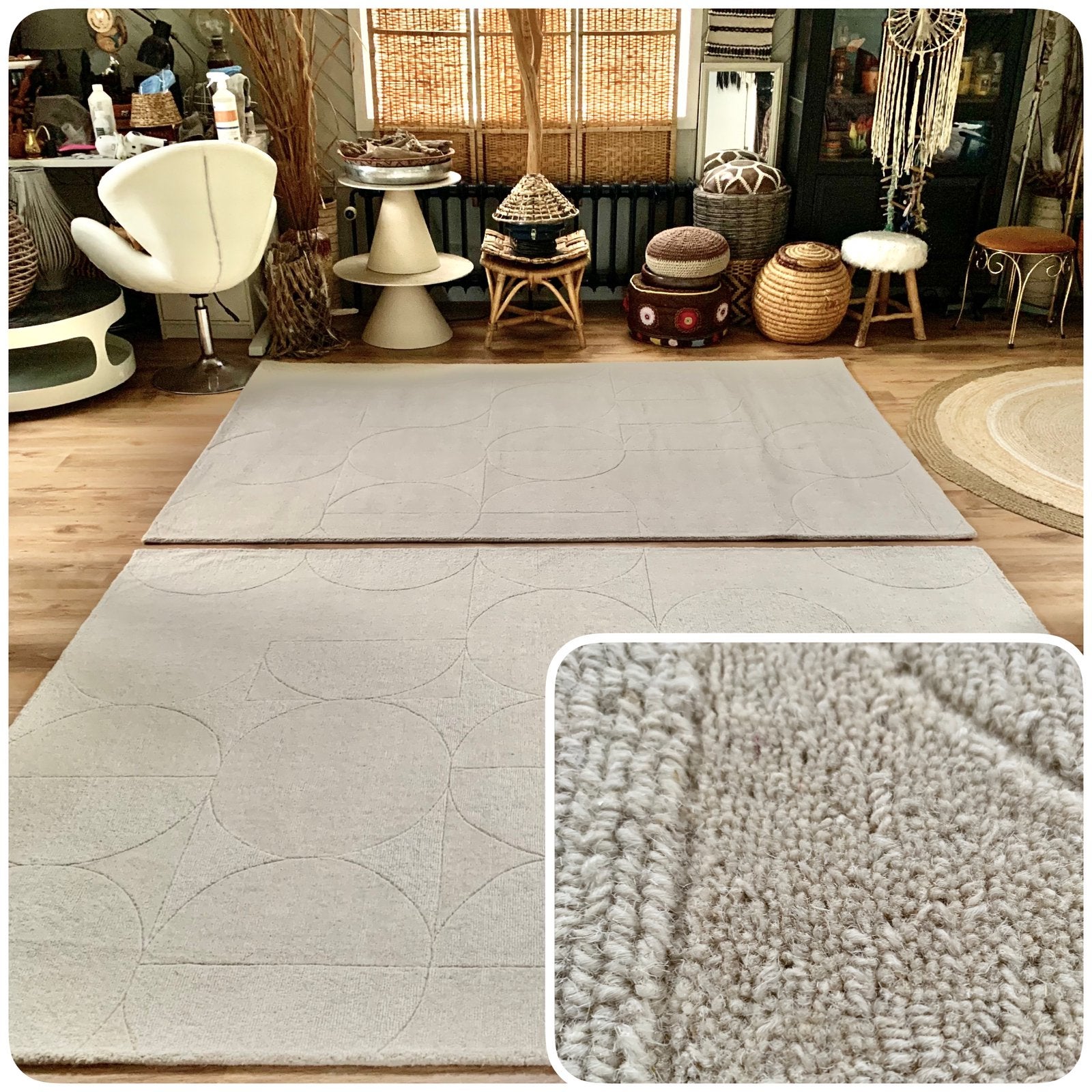 Japansi xxl - wol beige vloerkleden- fotoshoot, Ophalen, Beige, 200 cm of meer, Zo goed als nieuw