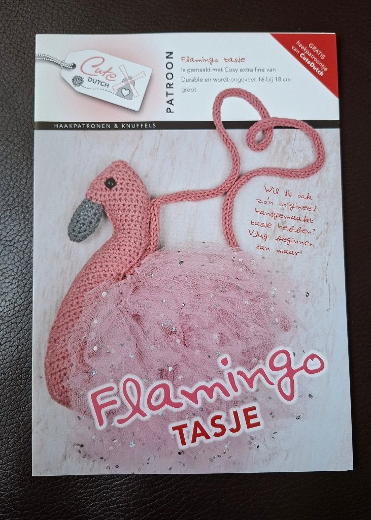 Haakpatroon: flamingo tasje ( cute dutch), Ophalen of Verzenden, Nieuw, Haken, Patroon of Boek