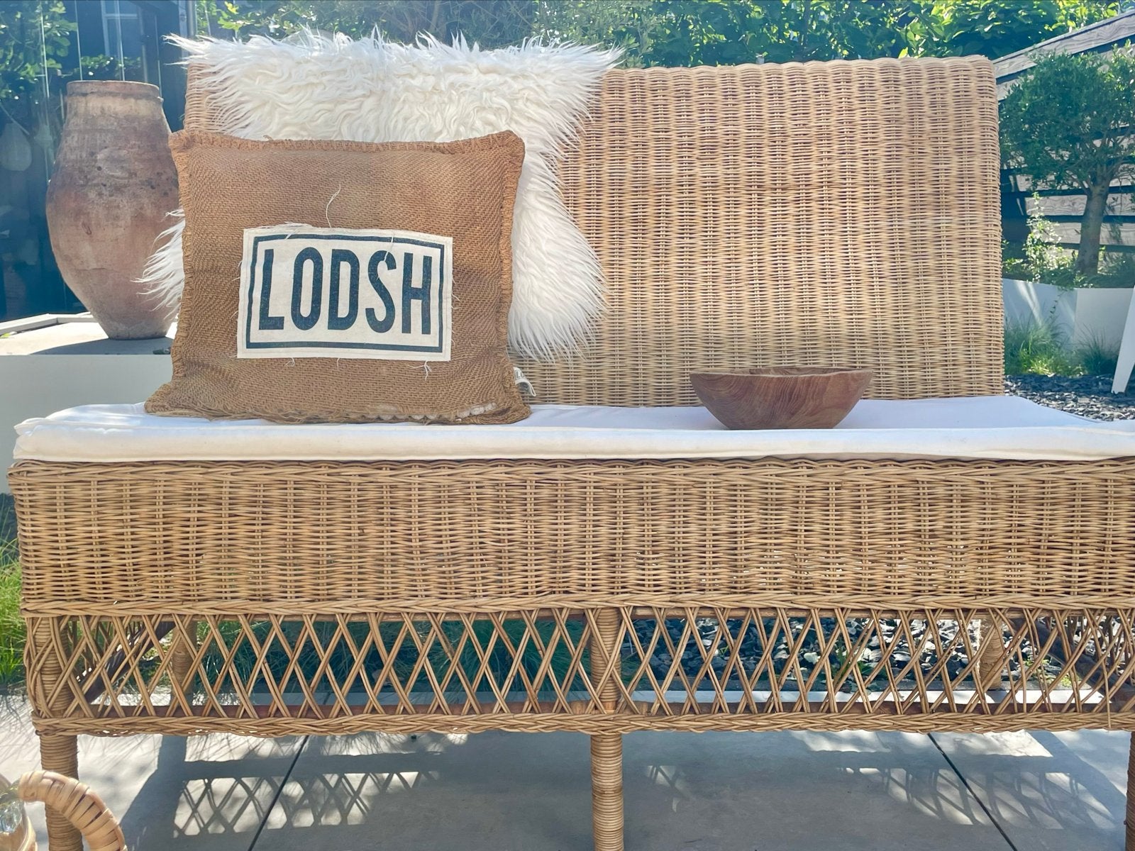 Rotan tuinbank, Tuin en Terras, Tuinbanken, Ophalen, Gebruikt, Rotan