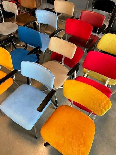 Vintage eetkamerstoelen Gispen Ahrend De Wit Kembo Tubax, Metaal, Gebruikt, Overige kleuren, .