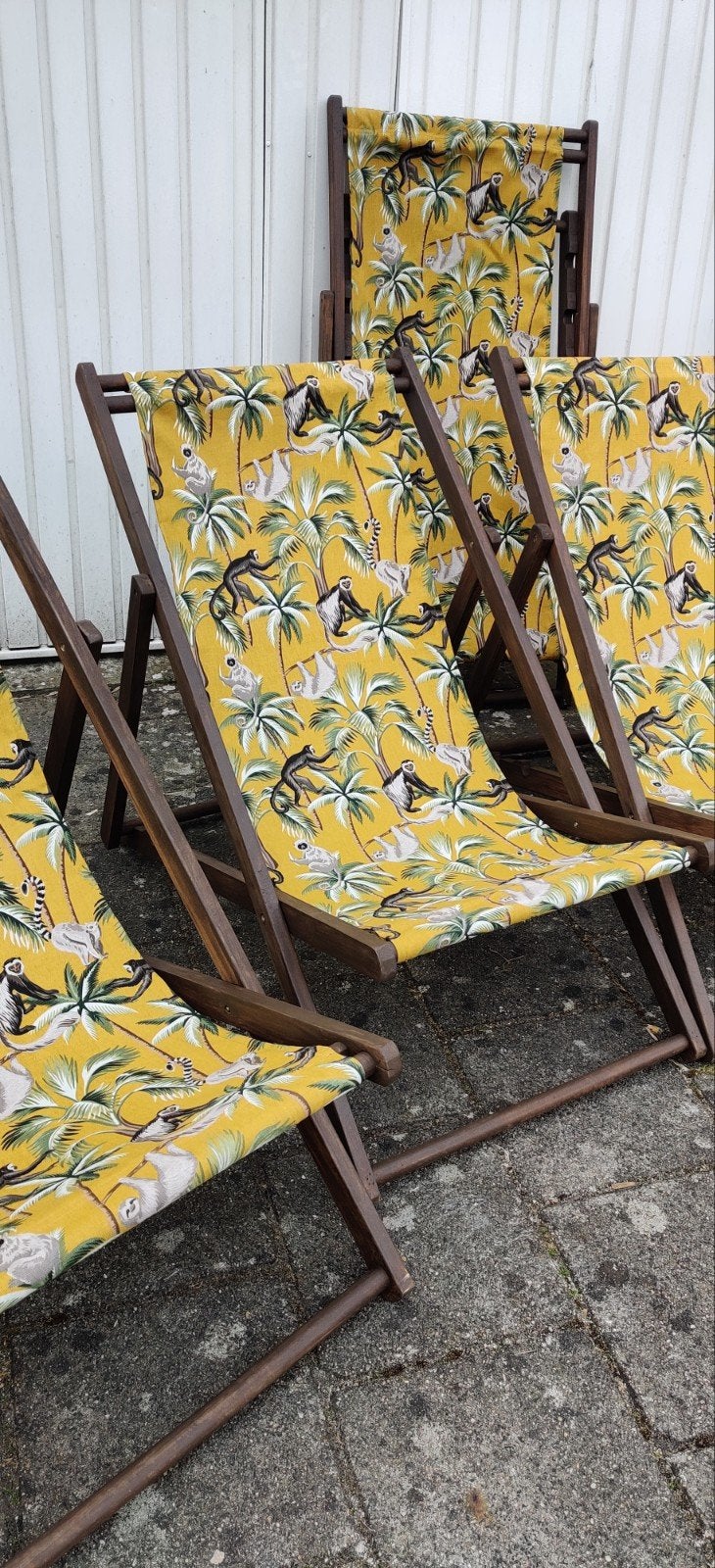 Houten tuin lounge stoelen, Tuin en Terras, Tuinstoelen, Ophalen of Verzenden, Gebruikt, Hout