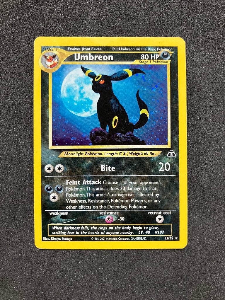 Umbreon holo Neo Discovery 13/75, Ophalen, Gebruikt, Losse kaart, Foil