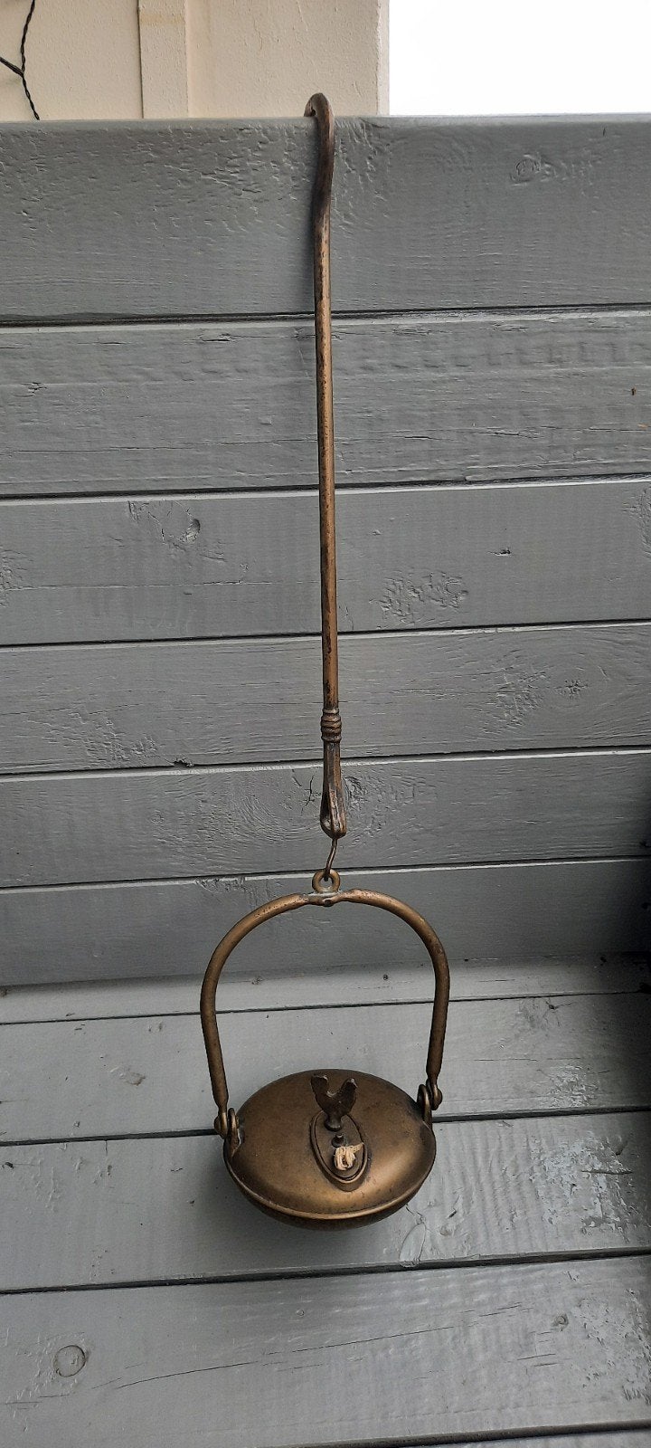 Antieke messing Betty lamp of olie lamp., Antiek en Kunst, Ophalen of Verzenden