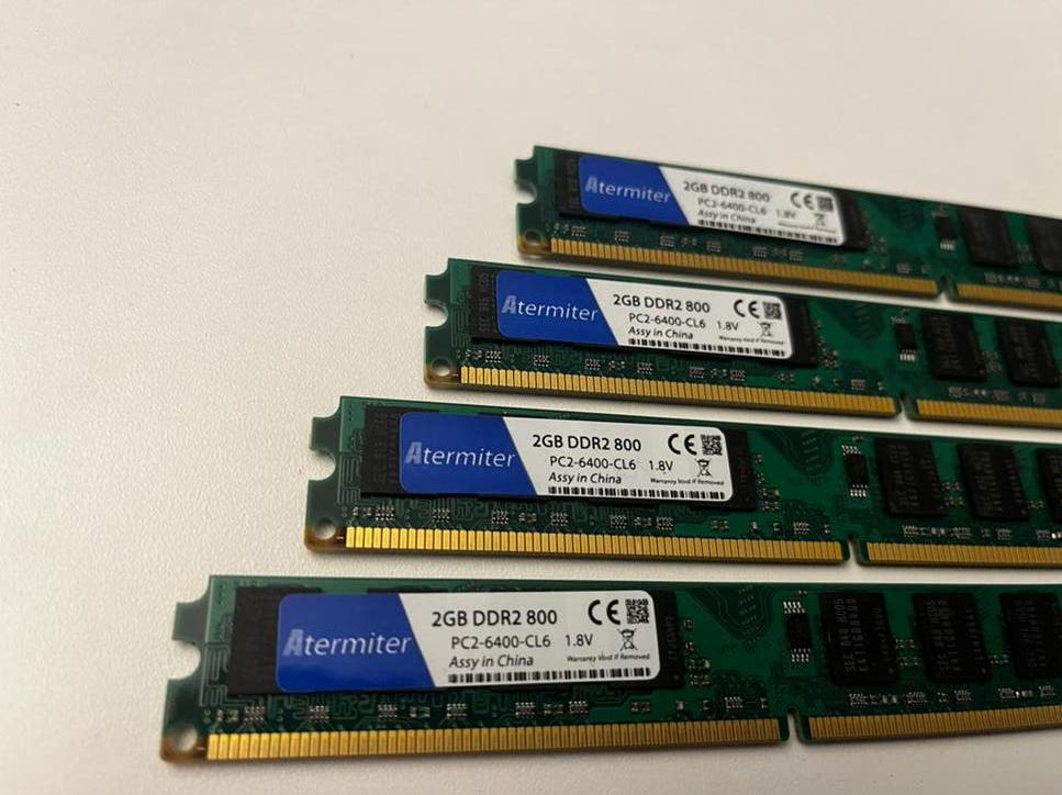 8GB als 4x 2GB DDR2 800MHz RAM Geheugen PC2-6400 Desktop, 8 GB, Ophalen of Verzenden, Zo goed als nieuw, DDR2