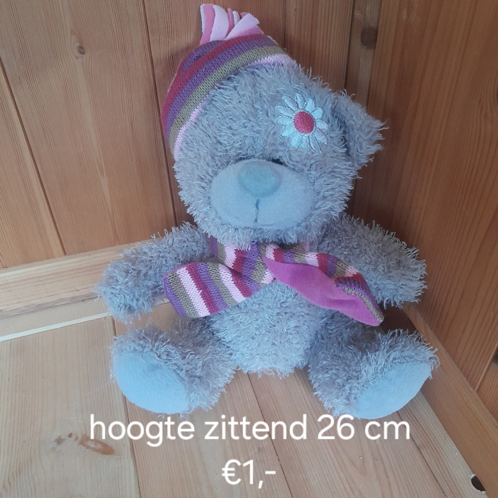 Me to You Tatty Teddy beer met muts en sjaal - 26 cm, Gebruikt, Overige merken, Overige karakters, Beer
