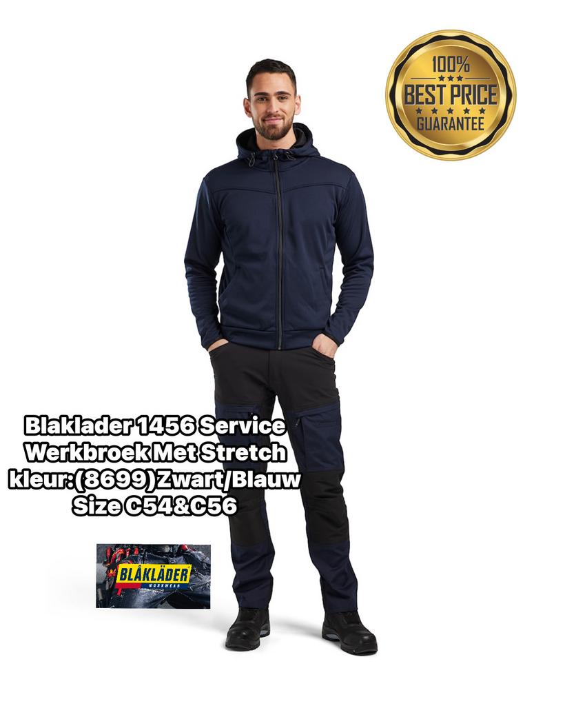 Blaklader 1456 Service Werkbroek Stretch Zwart/Donkerblauw, Ophalen of Verzenden, Nieuw, Overige maten, Zwart