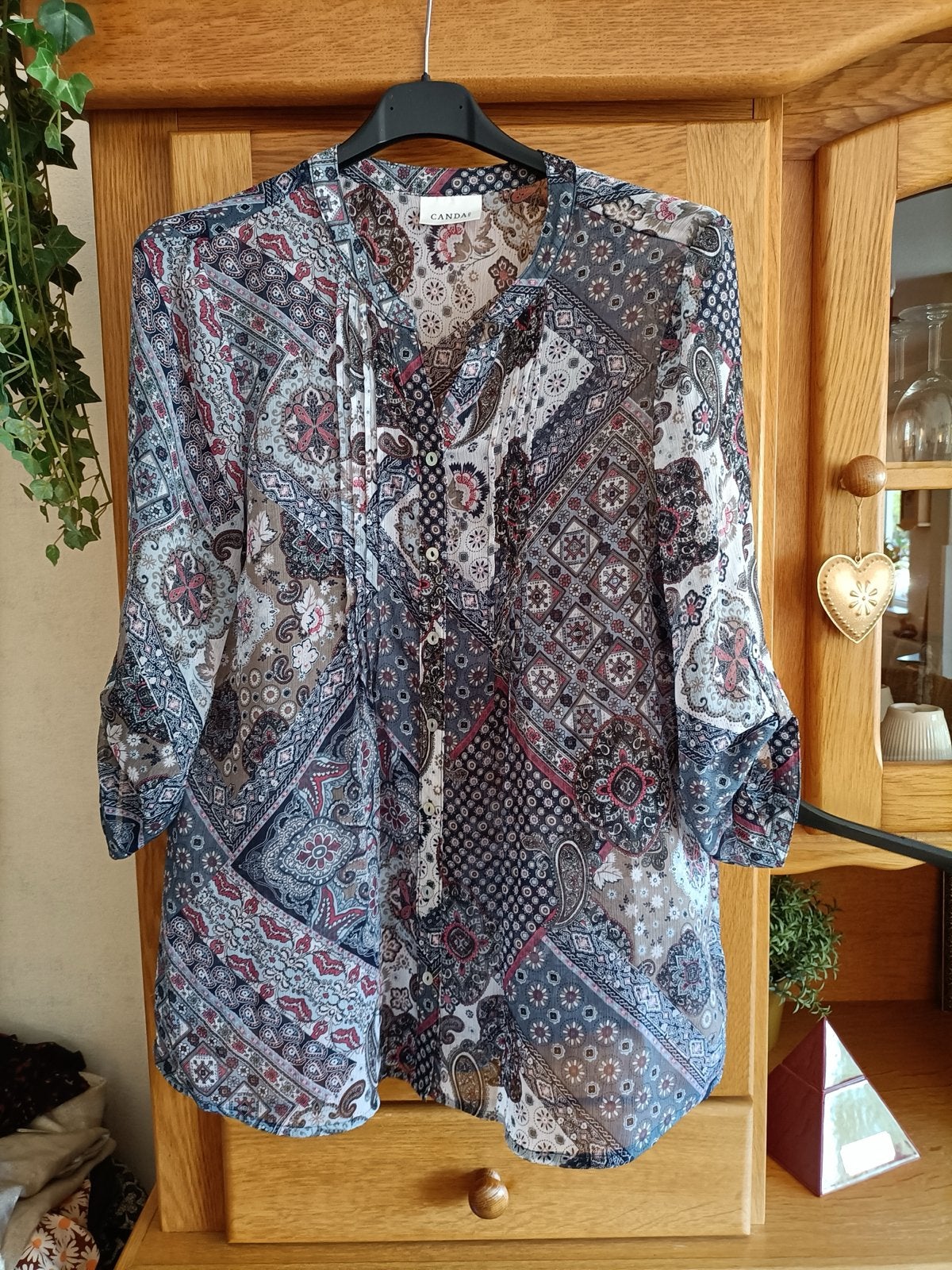 C&A Paisley Blouse - Maat M, Ophalen of Verzenden, Zo goed als nieuw, Maat 38/40 (M), Meerkleurig