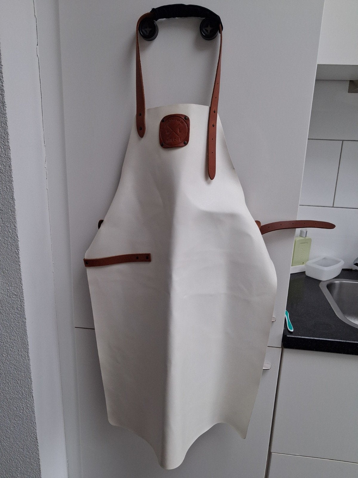 Witloft leren schort, Tuin en Terras, Ophalen of Verzenden, Zo goed als nieuw, Witloft
