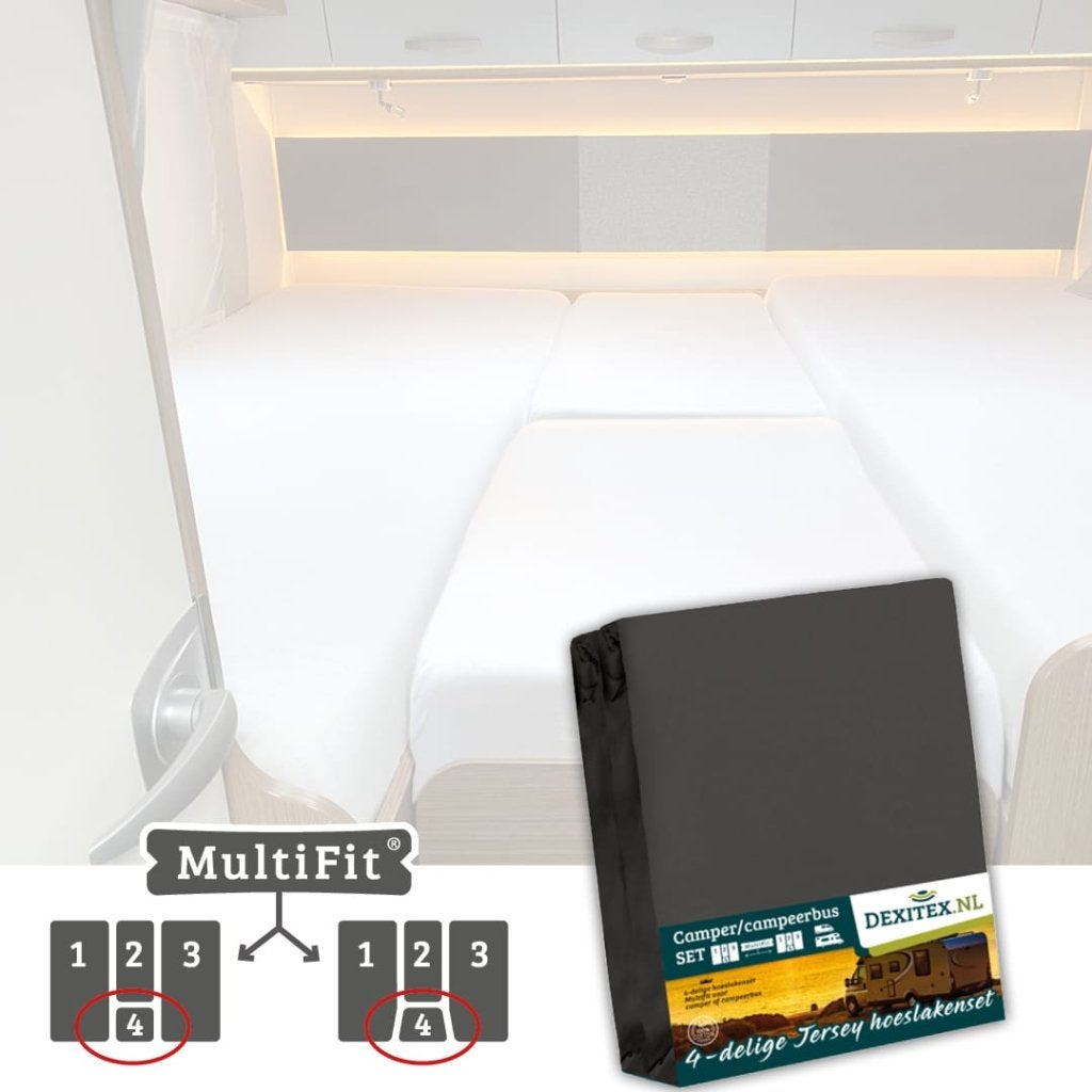 Jersey hoeslakenset - 4 delig met midden matras, Caravans en Kamperen, Matrasbestellen.nl, Verzenden, Buurserstraat 15 A, 7481 EG,Haaksbergen