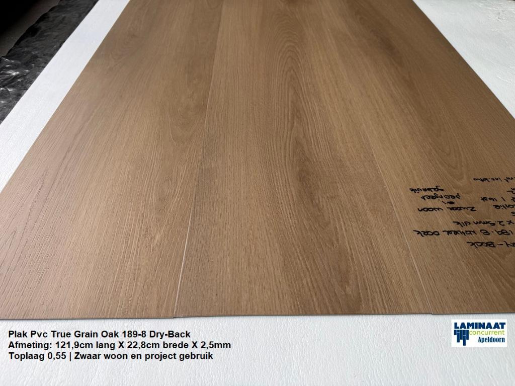 Plak Pvc True Grain Oak 189-8 Light Bruin Toplaag 0,55, Huis en Inrichting, Stoffering | Vloerbedekking, Plak Pvc vloer Light Bruin - Rechte planken