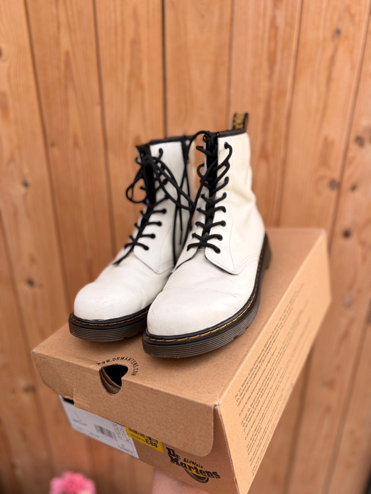 Dr. Martens Witte Laarzen Maat 38 met Originele Doos, Ophalen of Verzenden, Gedragen, Wit, Lage of Enkellaarzen