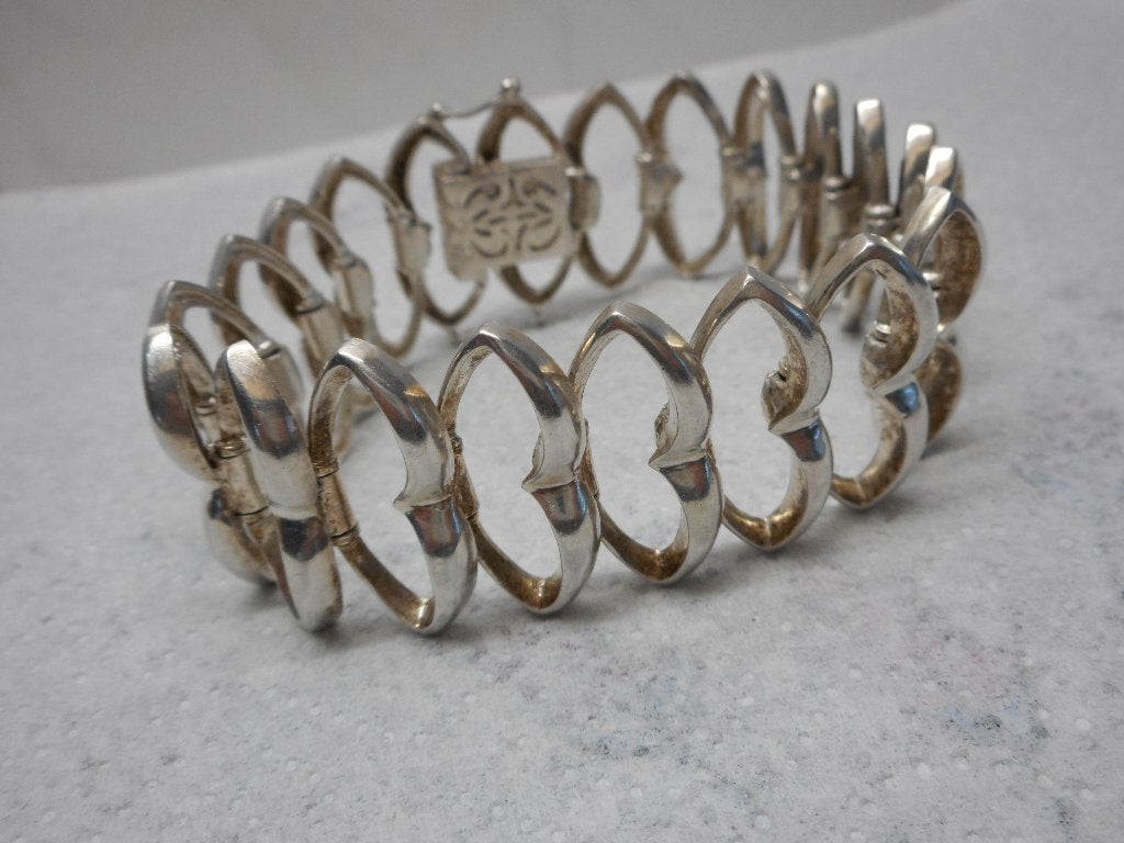 zilveren prachtige zware modernist armband nr.1096, Verzenden, Gebruikt, Zilver, Zilver