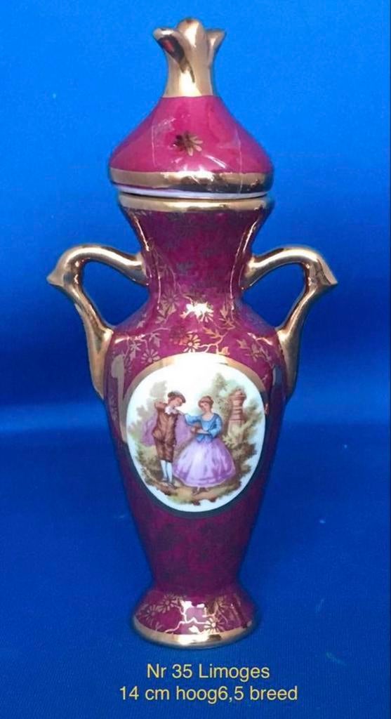 Limoges Porseleinen Vaasje met Deksel, Ophalen of Verzenden, Zo goed als nieuw, Porselein