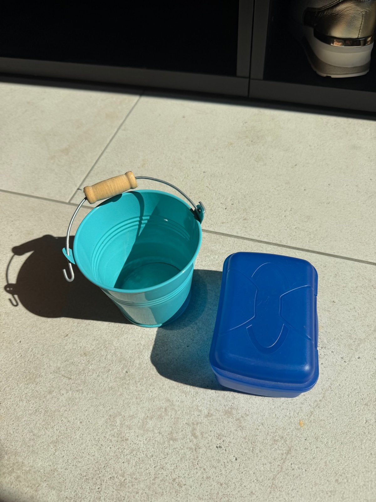 Kleine Blauwe emmer en kleine trommel, Ophalen of Verzenden, Gebruikt
