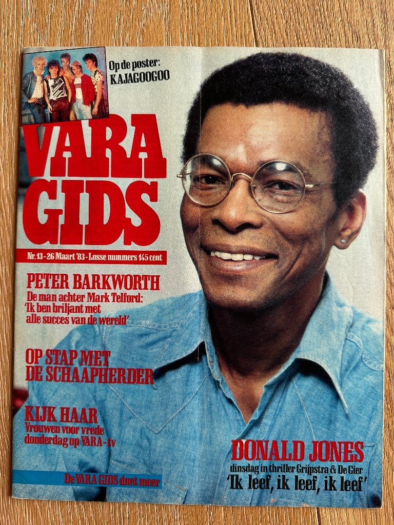 VARA Gids 26 mrt 1983, Donald Jones, Doris Day, Kajagoogoo,, Ophalen of Verzenden, Gelezen, Muziek, Film of Tv