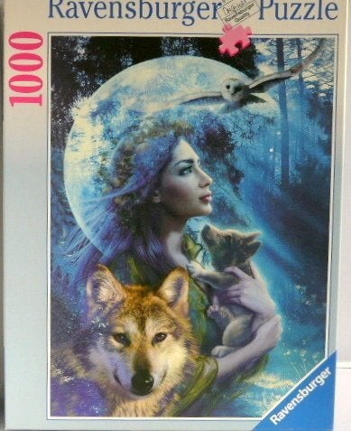Ravensburger puzzle - vrouw met wolven, Ophalen of Verzenden, 500 t/m 1500 stukjes, Zo goed als nieuw, Legpuzzel
