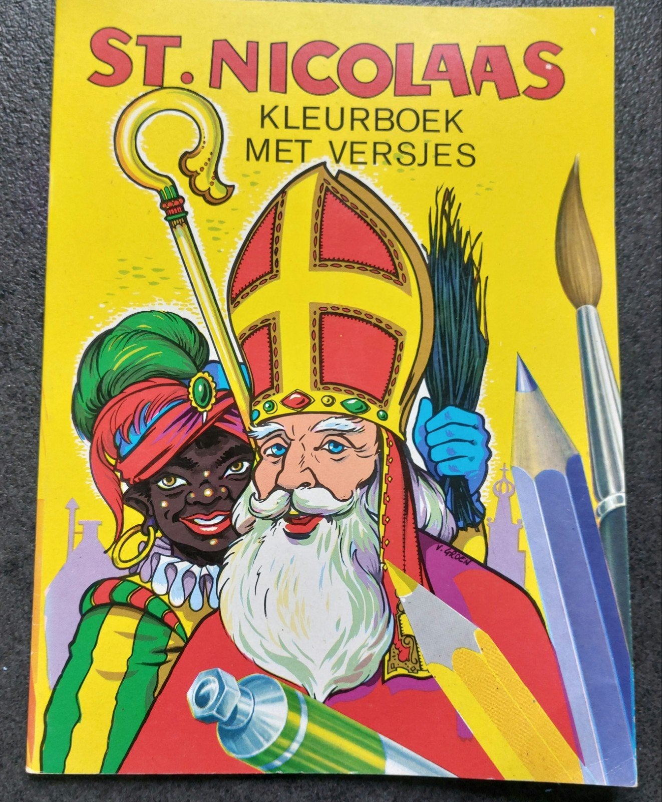 Vintage St.Nicolaas kleurboek met versjes ( Mulder Holland), Ophalen of Verzenden