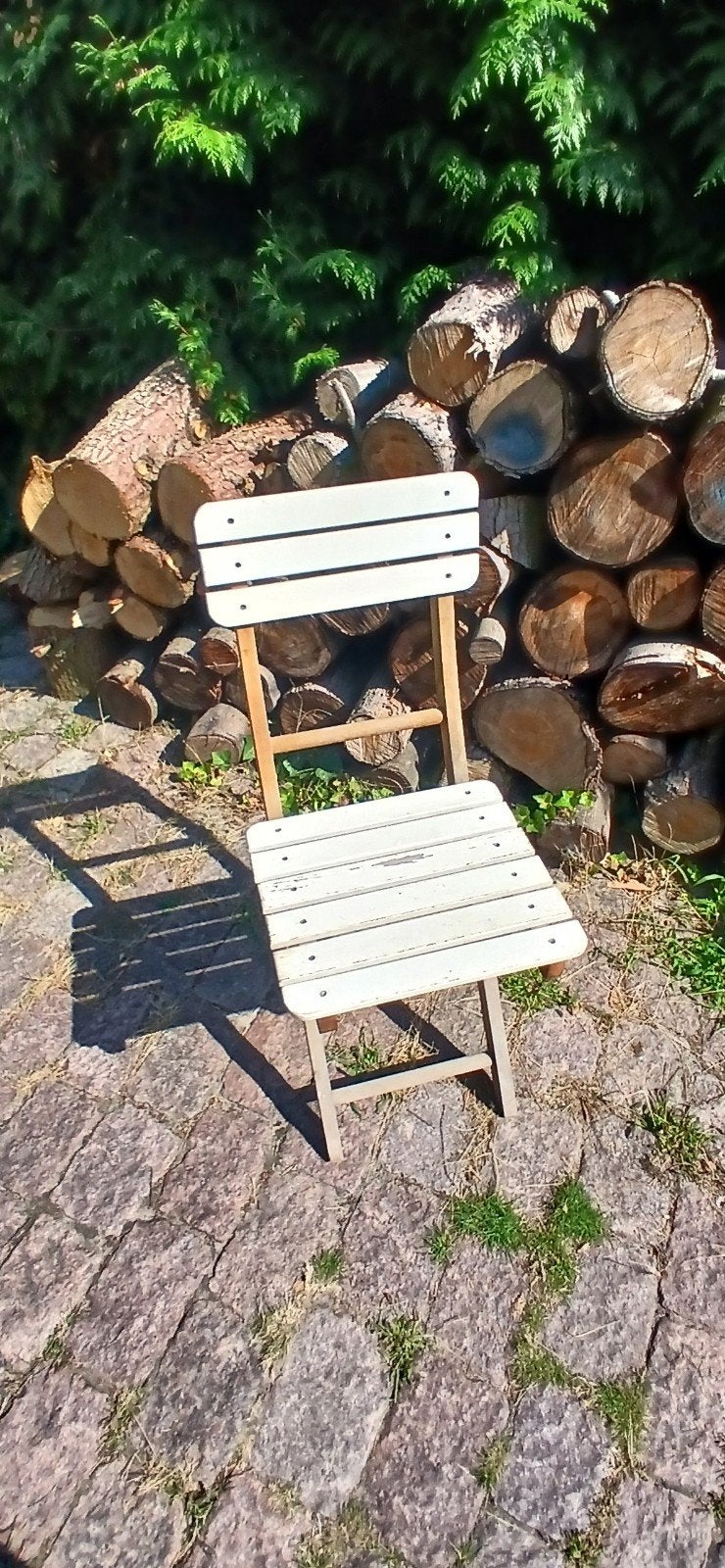 Houten klapstoel - Wit, Ophalen of Verzenden, Hout