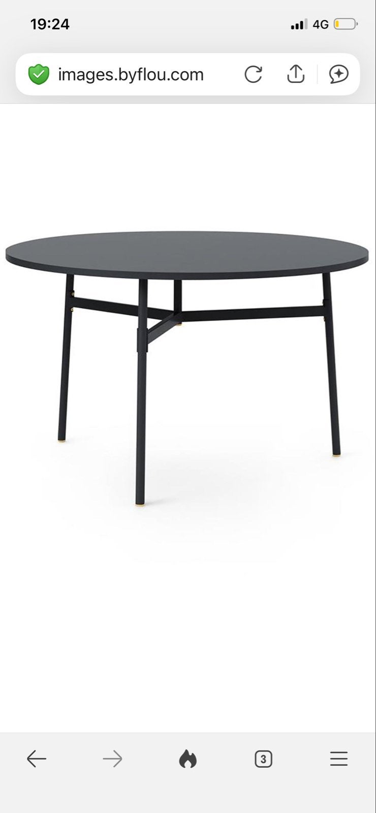 Stijlvolle Normann Copenhagen Union Ronde Eettafel Zwart, Ophalen, 100 tot 150 cm, Rond, Zo goed als nieuw