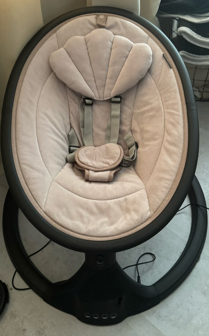 Baby elektrische wipstoel - 5 standen - beige zwart, Ophalen, Zo goed als nieuw