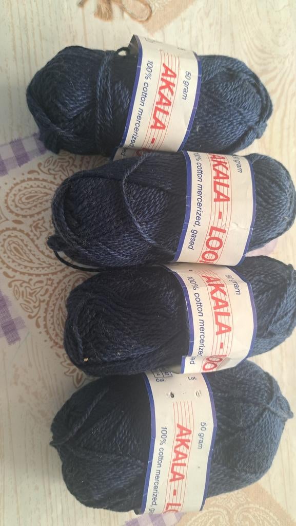 4 bollen Akala katoen garen van Lammy Yarns - Blauw, Hobby en Vrije tijd, Breien en Haken, Ophalen of Verzenden, Zo goed als nieuw