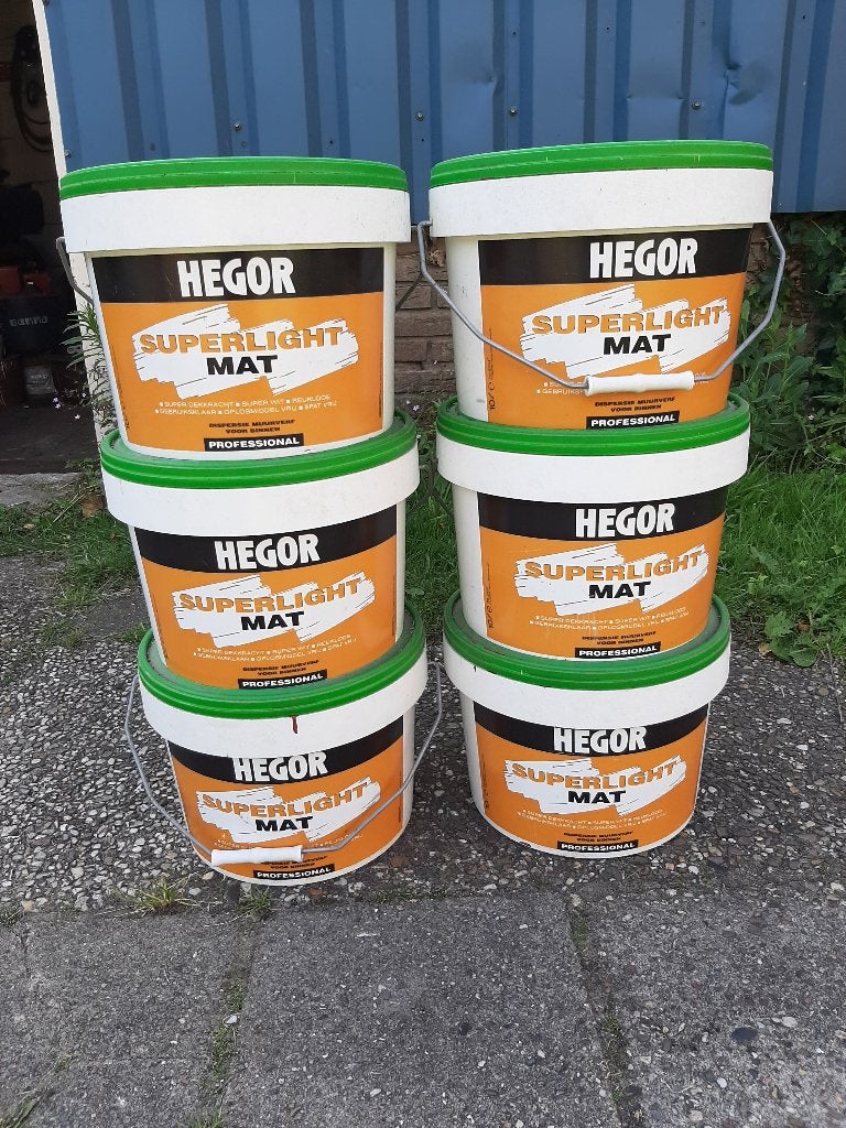 10 Liters latex muurverf in totaal 60 liter terracotta., Doe-het-zelf en Verbouw, Verf, Beits en Lak, Nieuw, Verf, 5 tot 10 liter