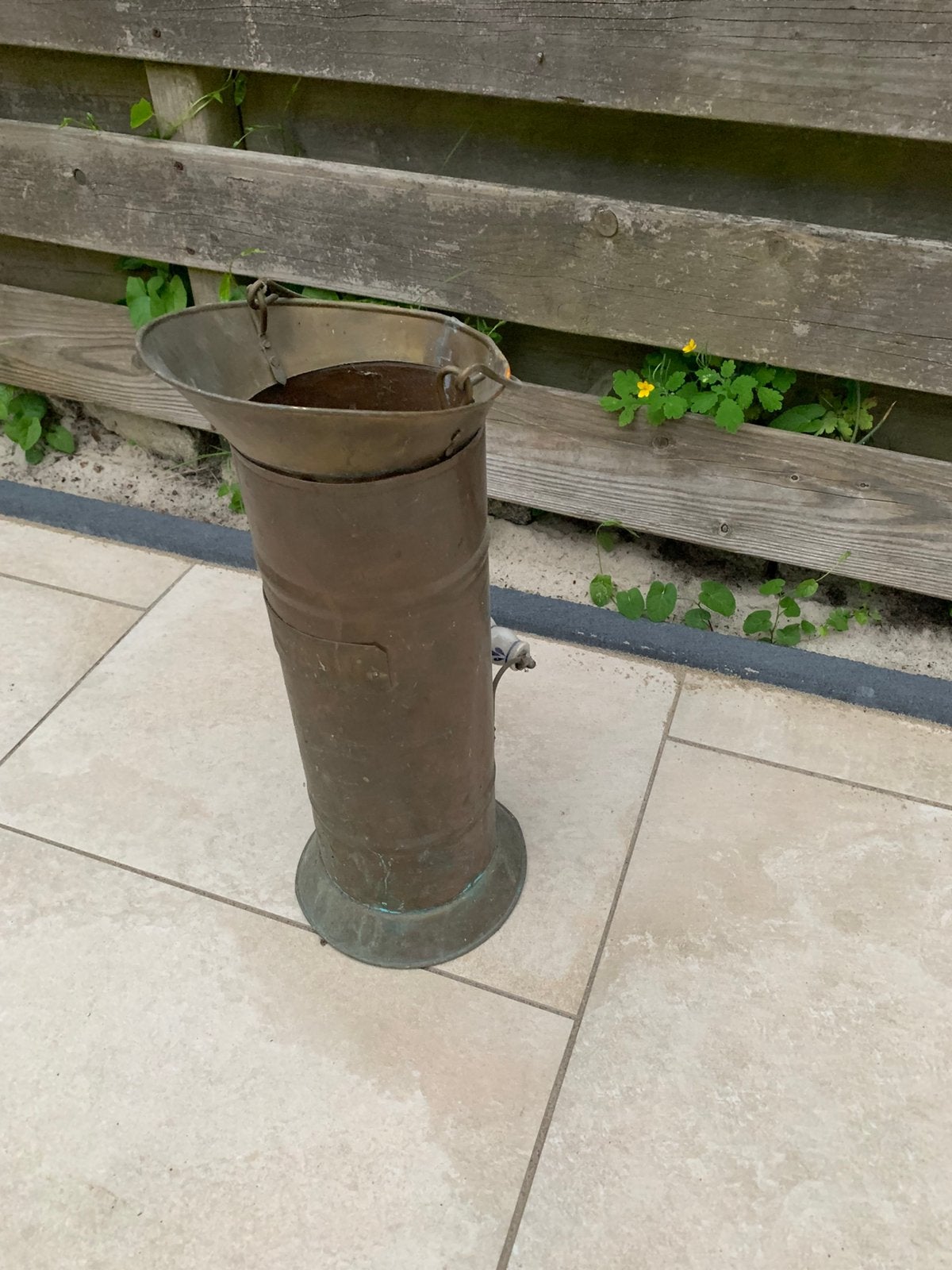Antieke koperen paraplubak/stokhouder, Ophalen of Verzenden, Koper