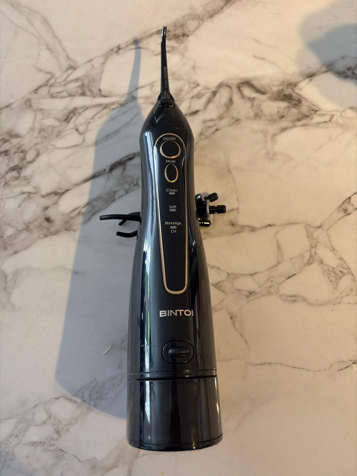 Bintoi Waterflosser - Zwart, met opzetstukken, Ophalen of Verzenden, Zo goed als nieuw, Mondverzorging