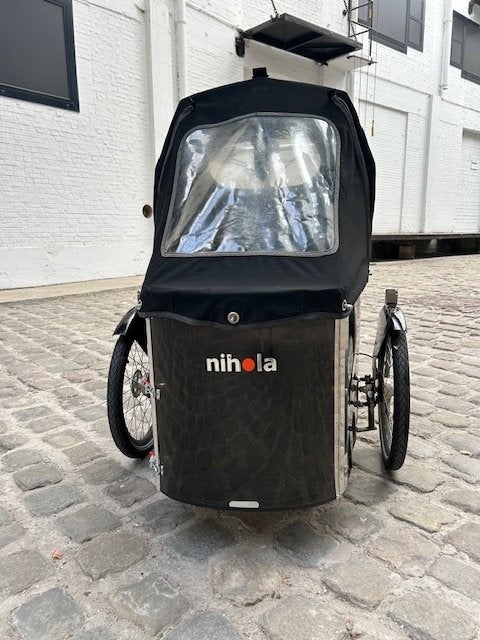 Nihola Elektrische Bakfiets Dog/Family, Ophalen, 4 kinderen of meer, Huif, Zo goed als nieuw