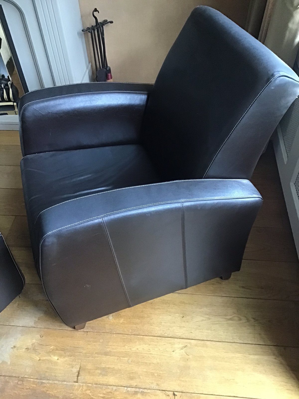2 stoelen met hocker………gratis, Huis en Inrichting, Ophalen, Gebruikt, 75 tot 100 cm, 50 tot 75 cm