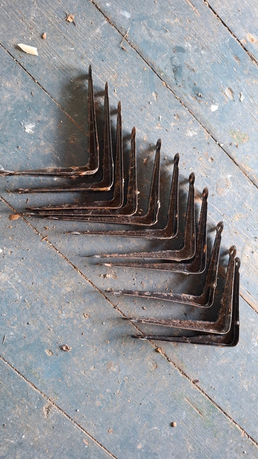 11x Vintage ijzeren plankdragers, Antiek en Kunst, Ophalen of Verzenden