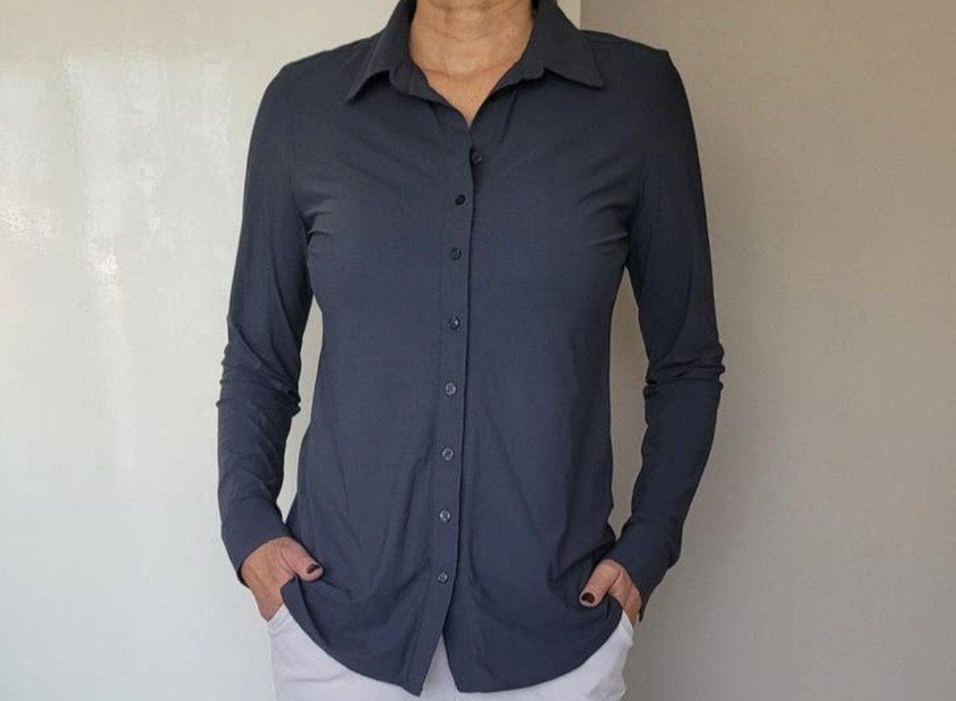 Studio Anneloes Poppy blouse S Antracietgrijs Travelstof, Studio Anneloes, Verzenden, Zo goed als nieuw, Maat 36 (S)