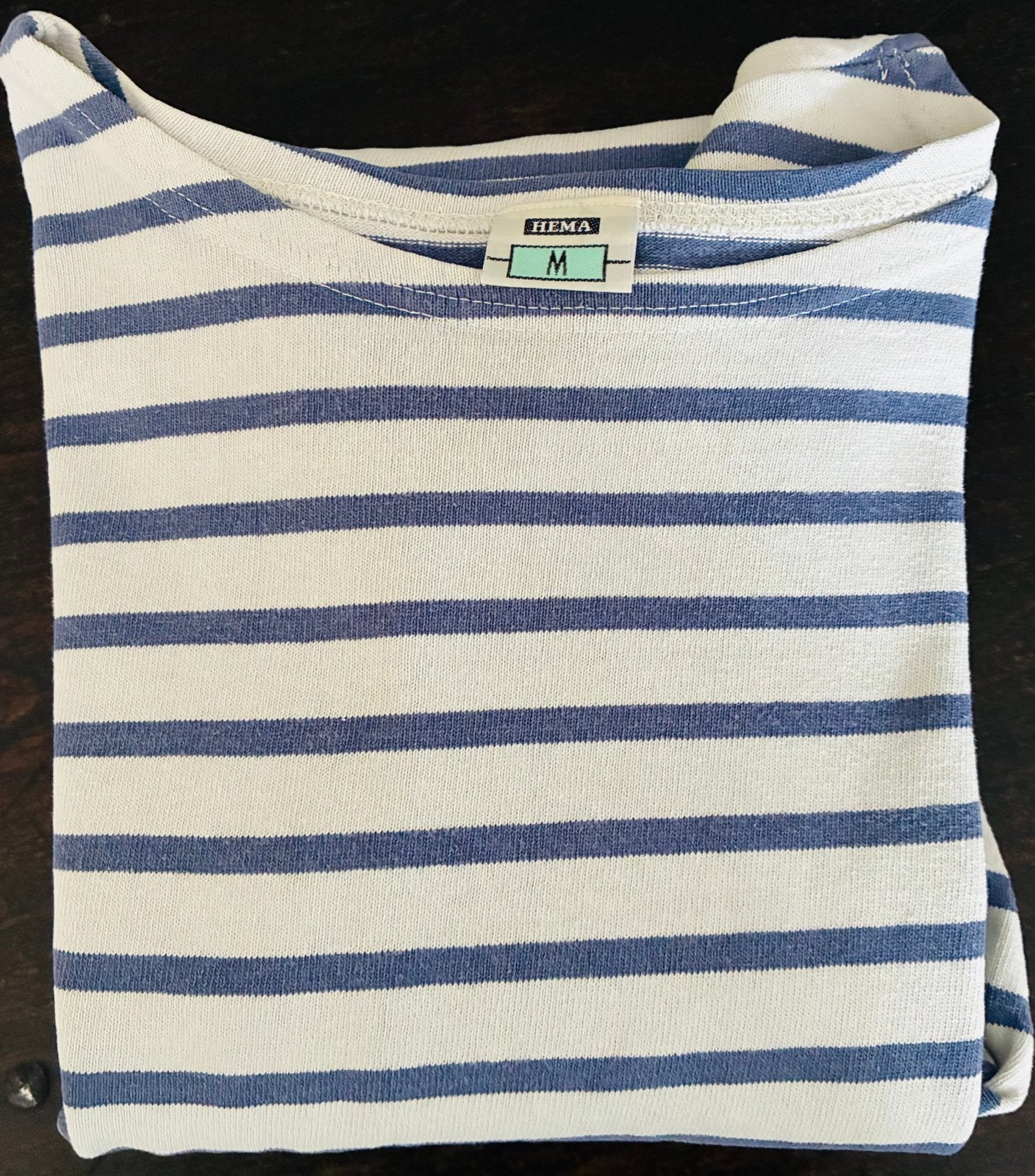 Leuke Bretons gestreepte (Hema) sweater, lange mouwen, mt. M, Ophalen of Verzenden, Zo goed als nieuw, Blauw