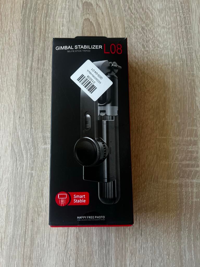 Gimbal Stabilizer L08 Selfie Stick Statief met Afstandsbedie, Ophalen of Verzenden, Nieuw, Driepoot, Met balhoofd