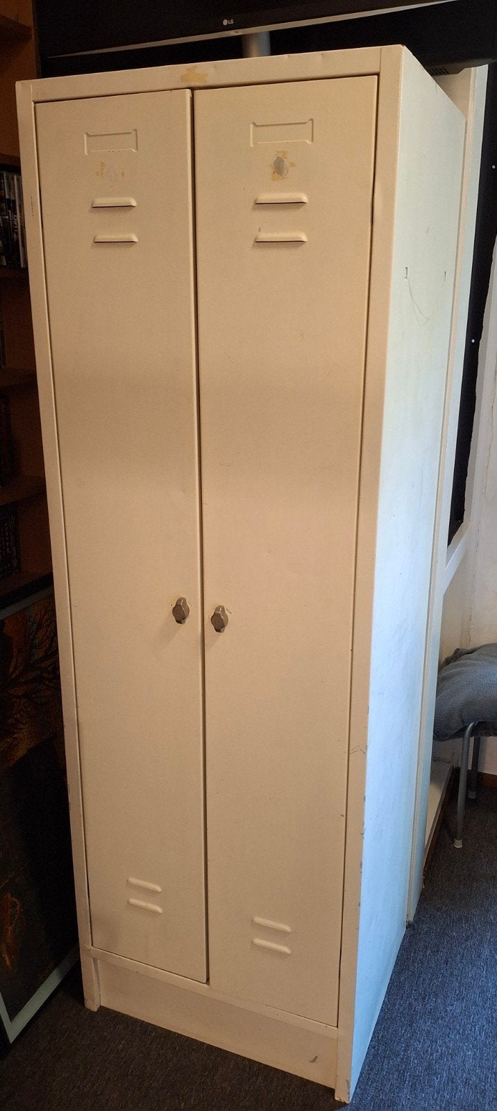 Metalen locker kast - Crème/wit, Ophalen, Gebruikt, Industrieel, Vintage, Retro