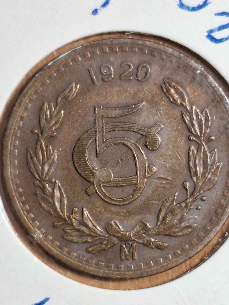 MEXICO 5 cents 1920 (#199), Postzegels en Munten, Munten | Amerika, Ophalen of Verzenden, Noord-Amerika, Losse munt